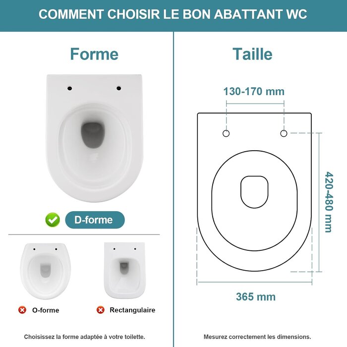 Abattant WC forme D - Fermeture douce - Jusqu'à 64% de remise