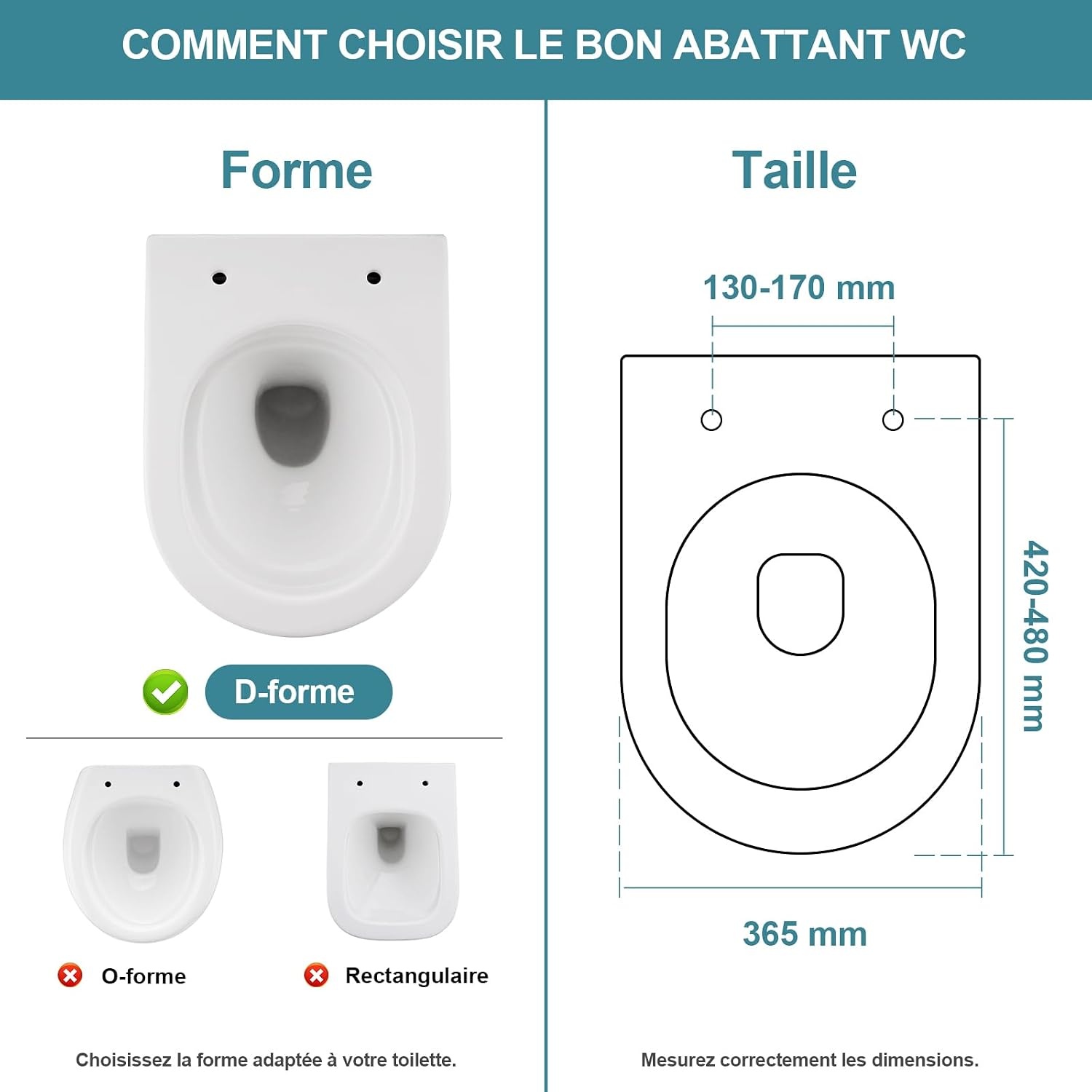 Abattant WC forme D - Fermeture douce - Jusqu'à 64% de remise