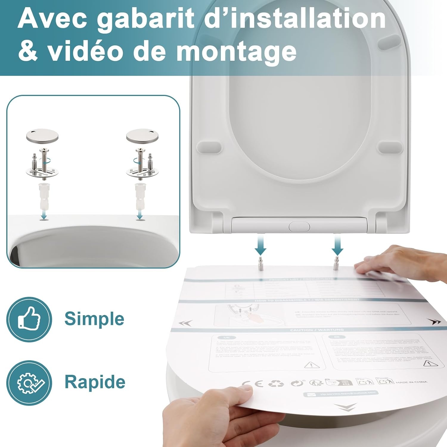 Abattant WC forme D - Fermeture douce - Jusqu'à 64% de remise