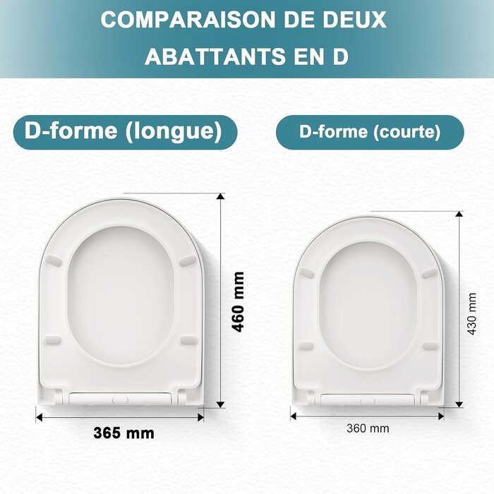 Abattant WC forme D - Fermeture douce - Jusqu'à 64% de remise