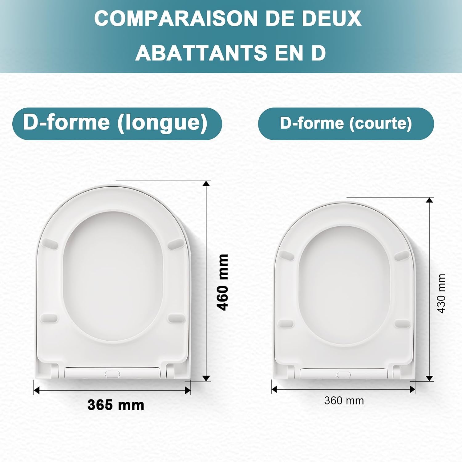 Abattant WC forme D - Fermeture douce - Jusqu'à 64% de remise