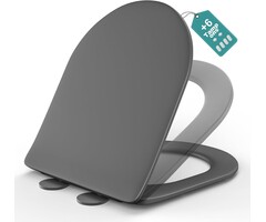 Abattant WC forme D en Duroplast Gris - Frein de chute - Jusqu'à -66%