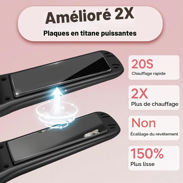 Lisseur et boucleur sans fil 2-en-1 - Compact - Jusqu'à 65% de remise