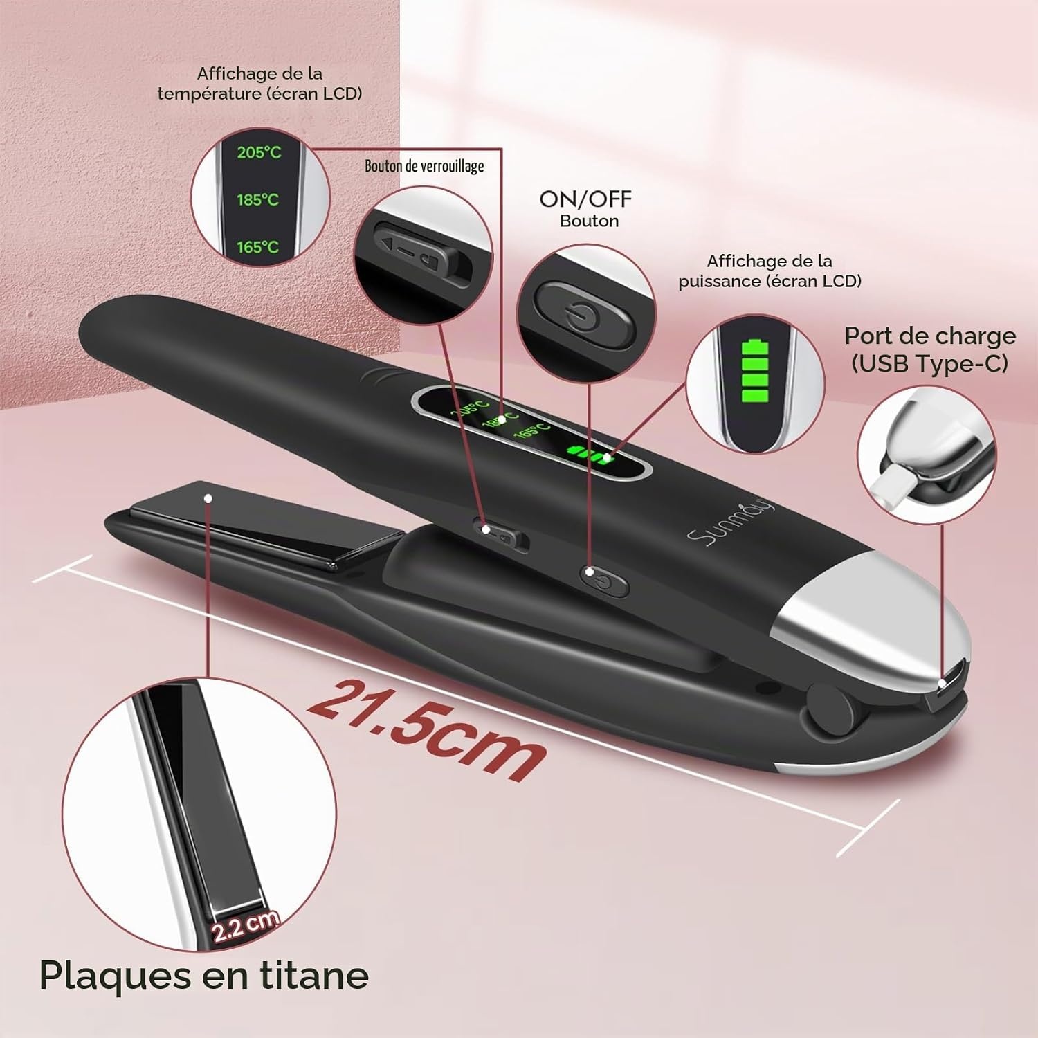 Lisseur et boucleur sans fil 2-en-1 - Compact - Jusqu'à 65% de remise
