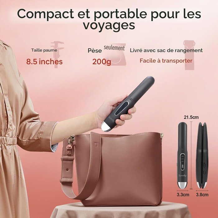 Lisseur et boucleur sans fil 2-en-1 - Compact - Jusqu'à 65% de remise