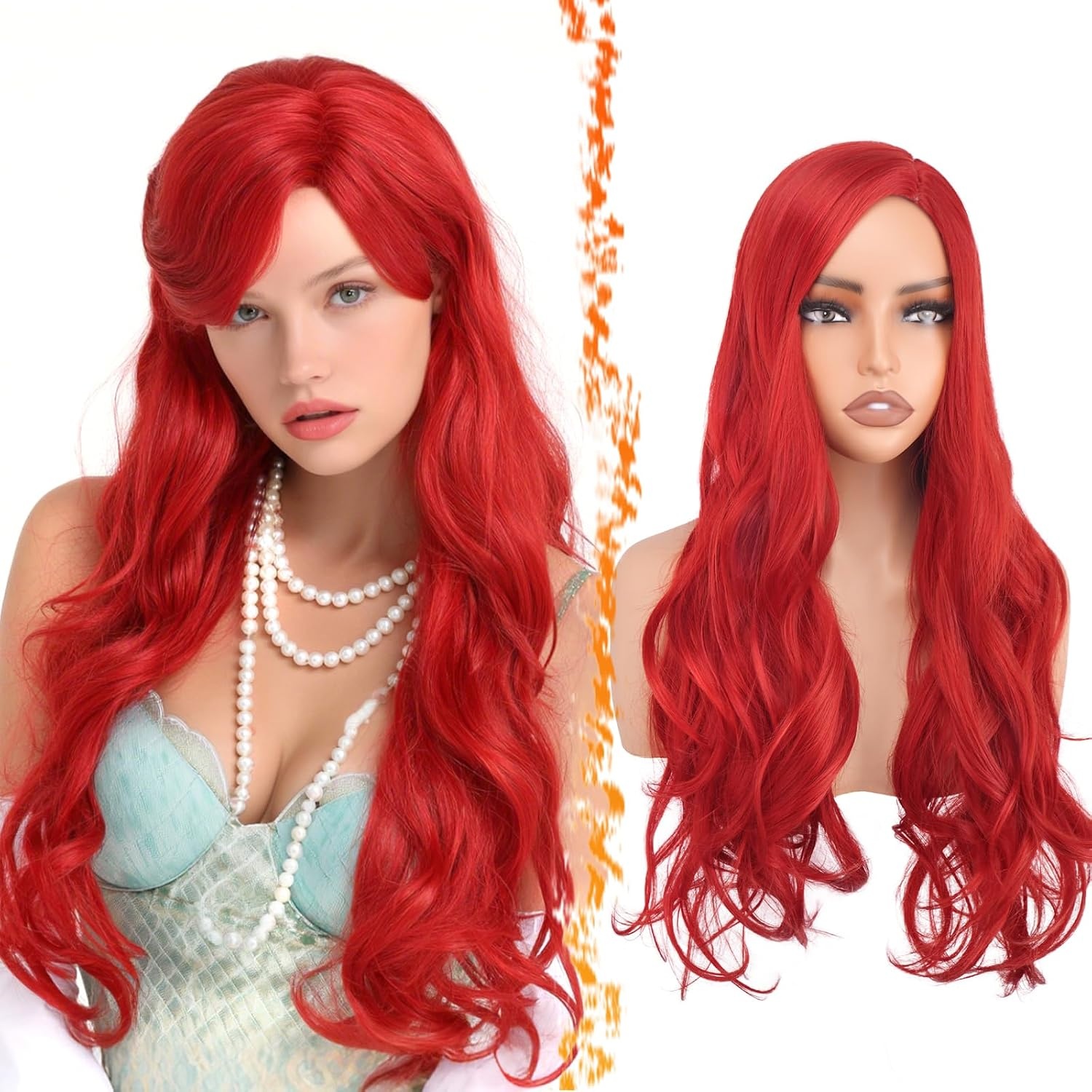 Barsdar Perruque blonde longue avec frange - 61cm - Jusqu'à -62% sur le prix