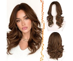 Barsdar Perruque Ondulée Brune Ombrée 40cm - Jusqu'à 62% de remise