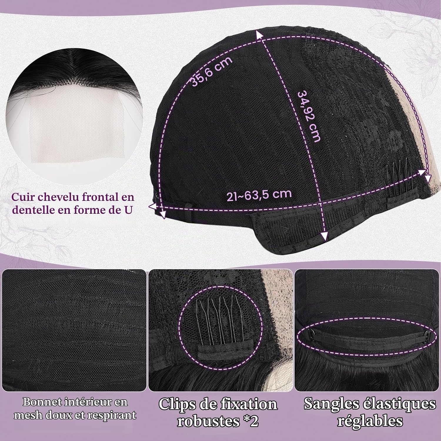 Barsdar Perruque noire ondulée 40 cm - Jusqu'à 58% de remise