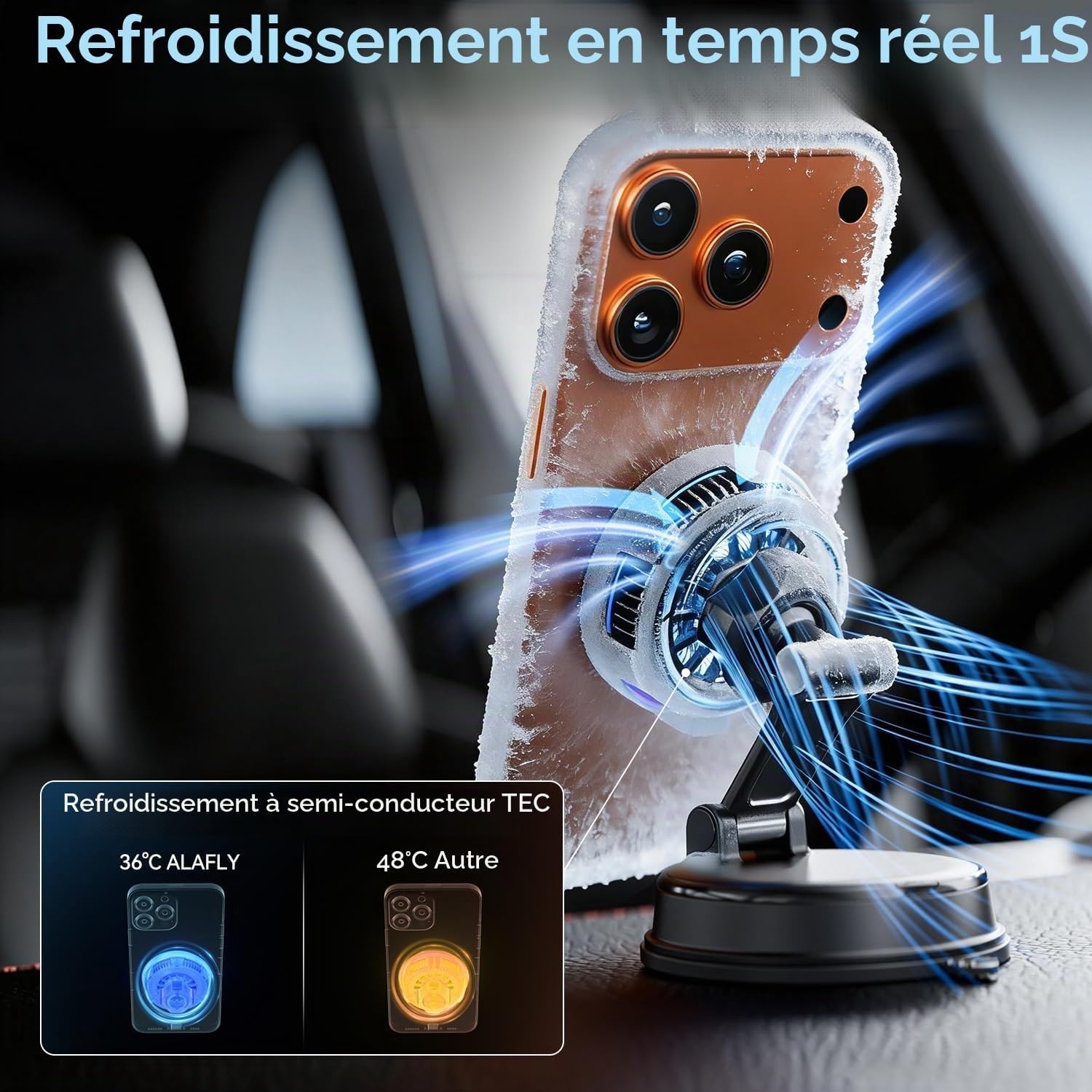 Support Voiture Magnétique 25W avec Refroidissement - Jusqu'à -68%