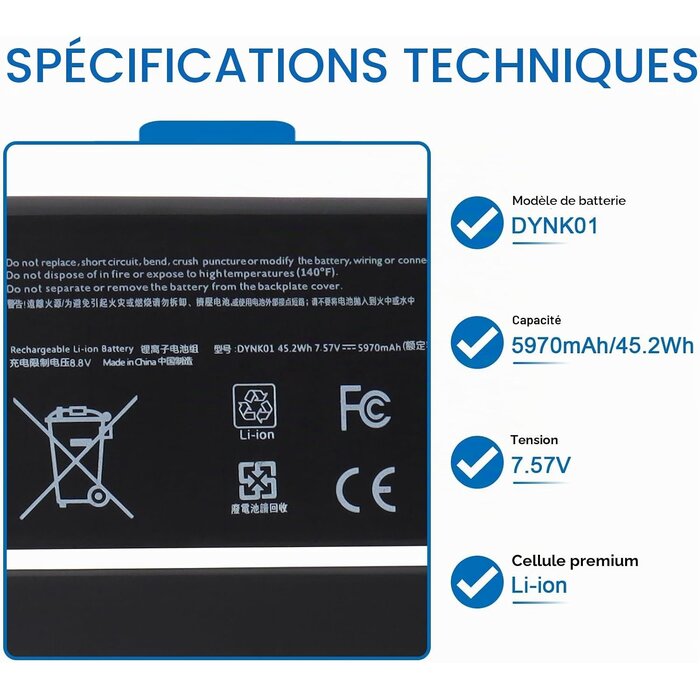 Batterie pour PC portable 13,5" - Jusqu'à -63% de remise immédiate