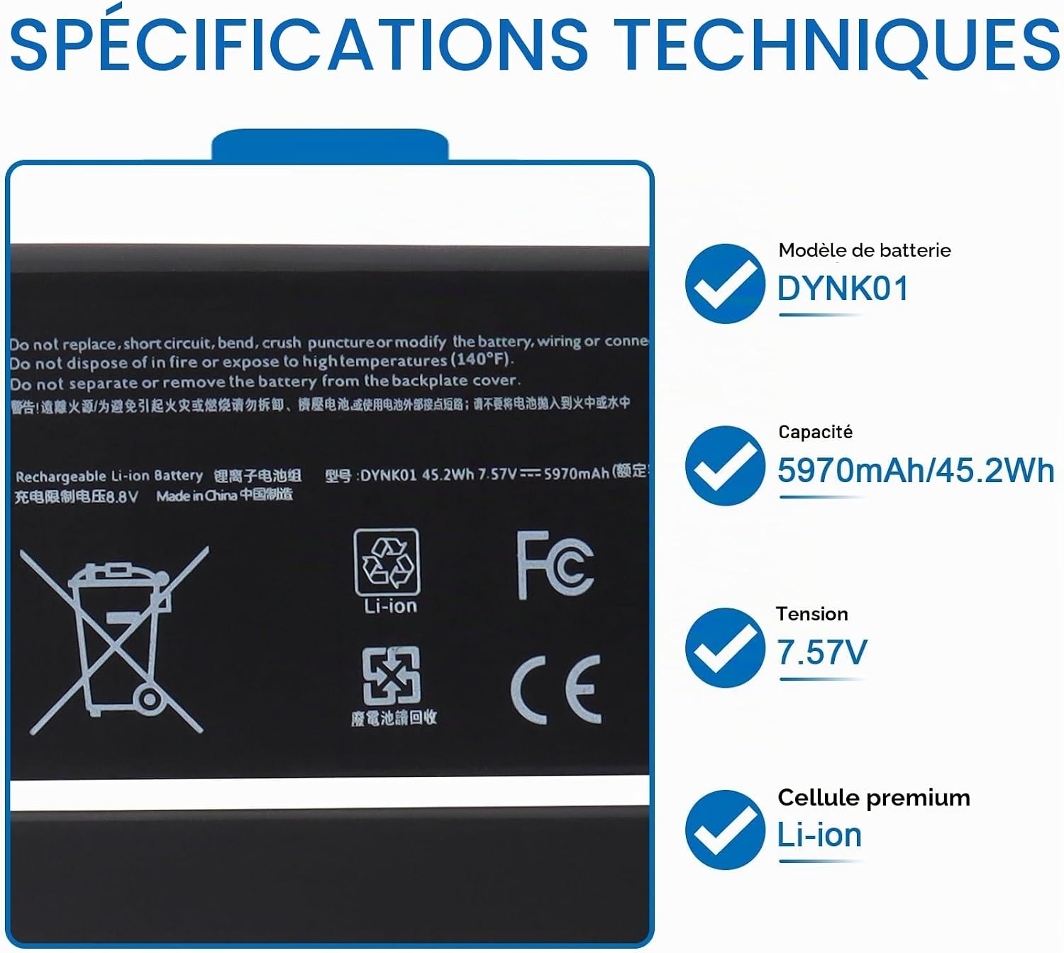 Batterie pour PC portable 13,5" - Jusqu'à -63% de remise immédiate
