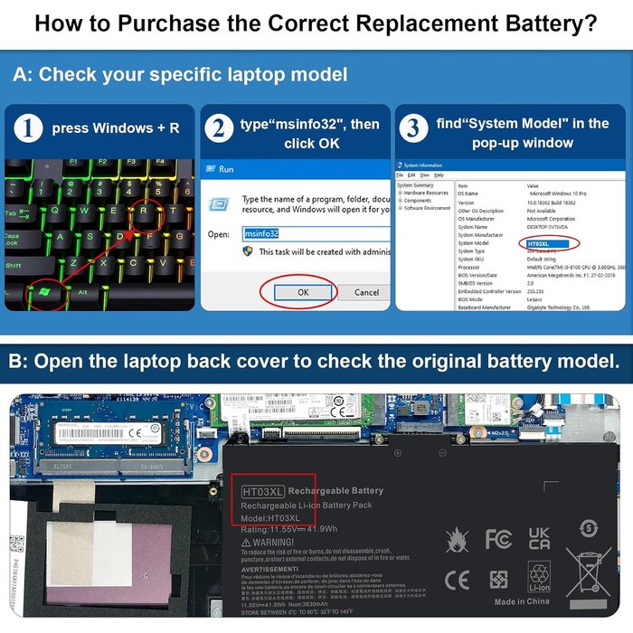 Batterie PC Portable HP Pavilion HT03XL - Jusqu'à 59% de réduction