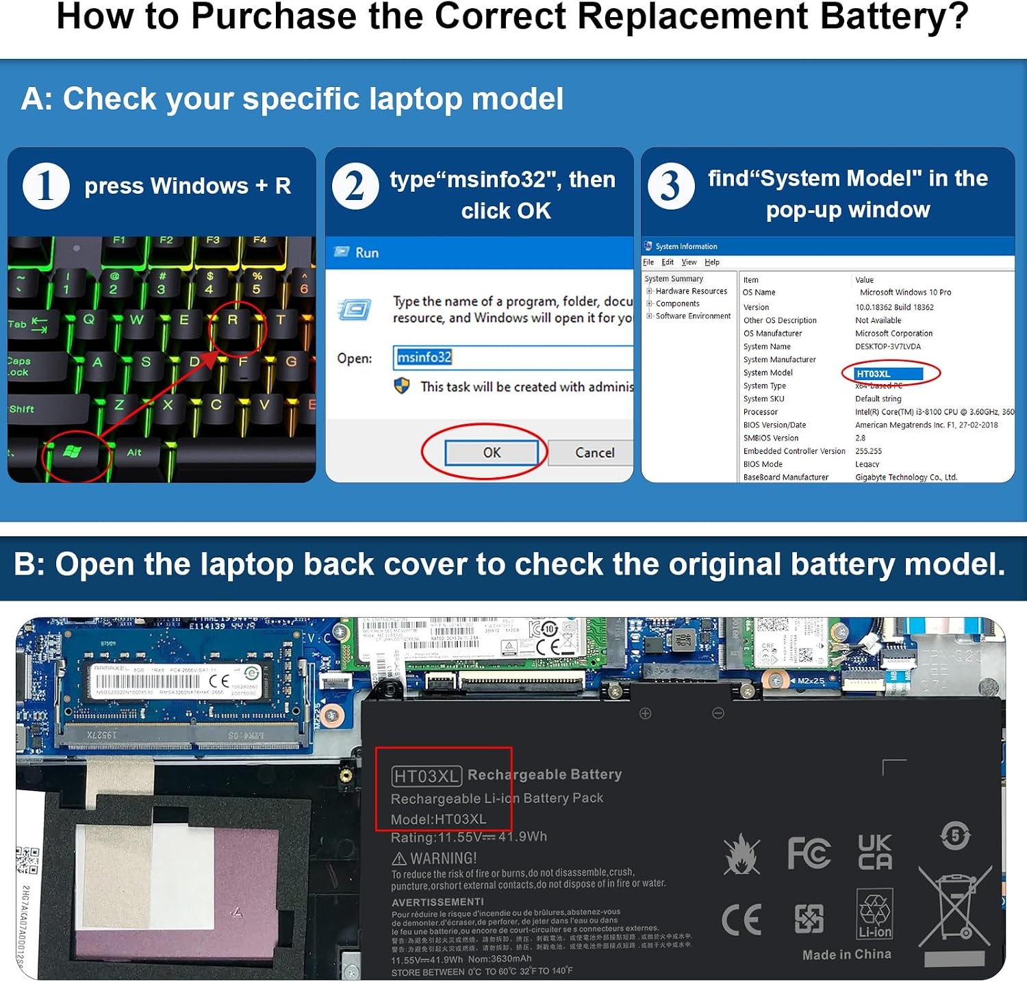 Batterie PC Portable HP Pavilion HT03XL - Jusqu'à 59% de réduction