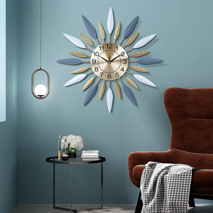Horloge murale design soleil 56 cm - Doré - Jusqu'à -67% de réduction