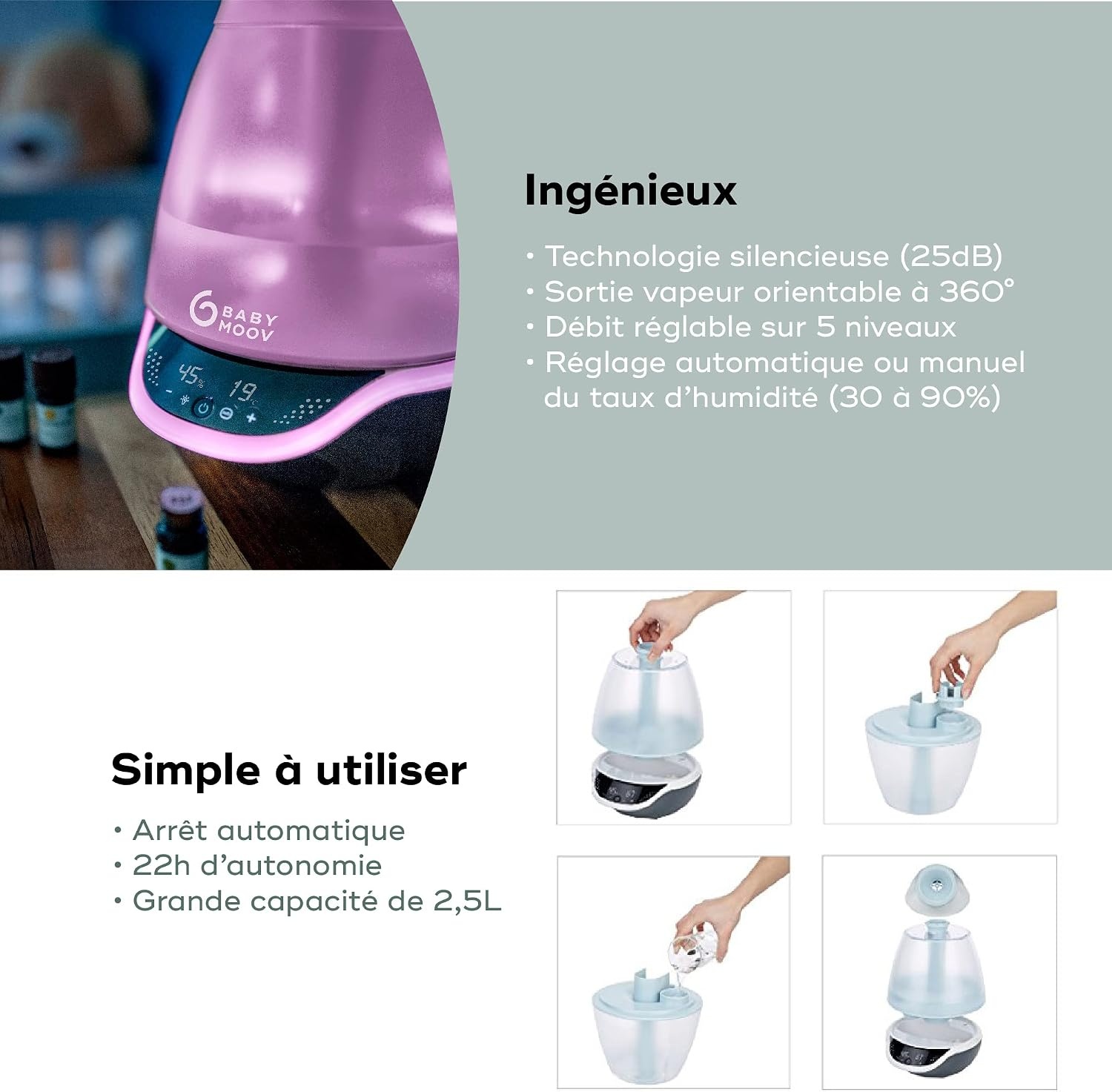 Humidificateur Enfant avec Veilleuse et Diffuseur - Jusqu'à -66% de réduction