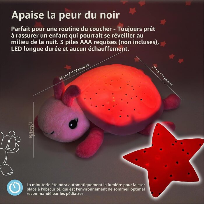 Veilleuse projecteur d'étoiles rose - Jusqu'à -63%