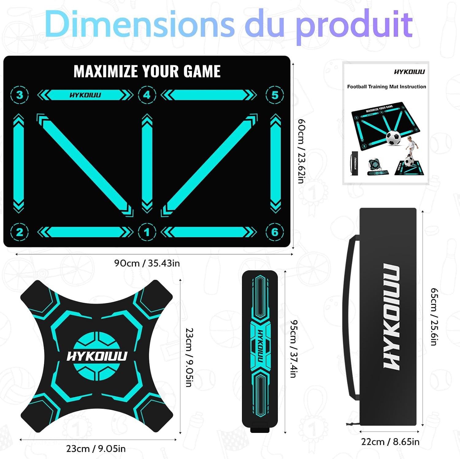 Tapis d'entraînement de football 90x60cm - Jusqu'à 61% de réduction