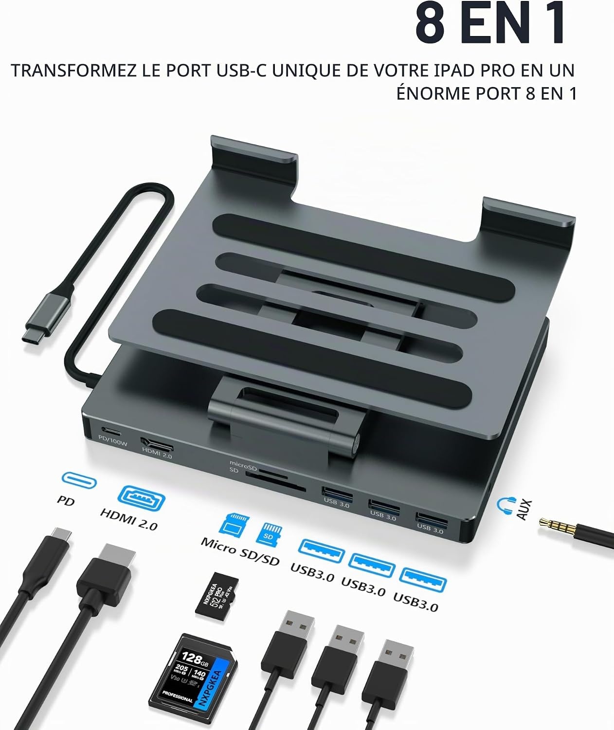 Station d'accueil USB-C 8-en-1 HDMI 4K - Jusqu'à -64% de remise