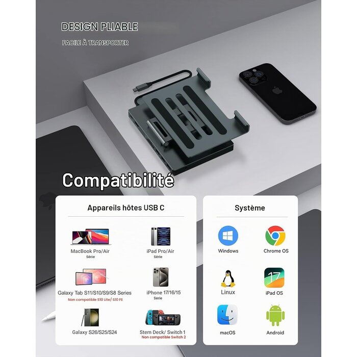 Station d'accueil USB-C 8-en-1 HDMI 4K - Jusqu'à -64% de remise