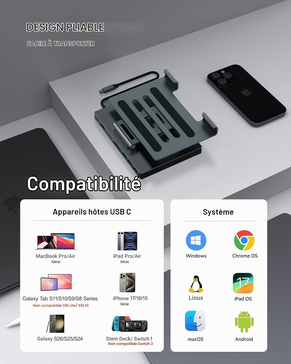 Station d'accueil USB-C 8-en-1 HDMI 4K - Jusqu'à -64% de remise