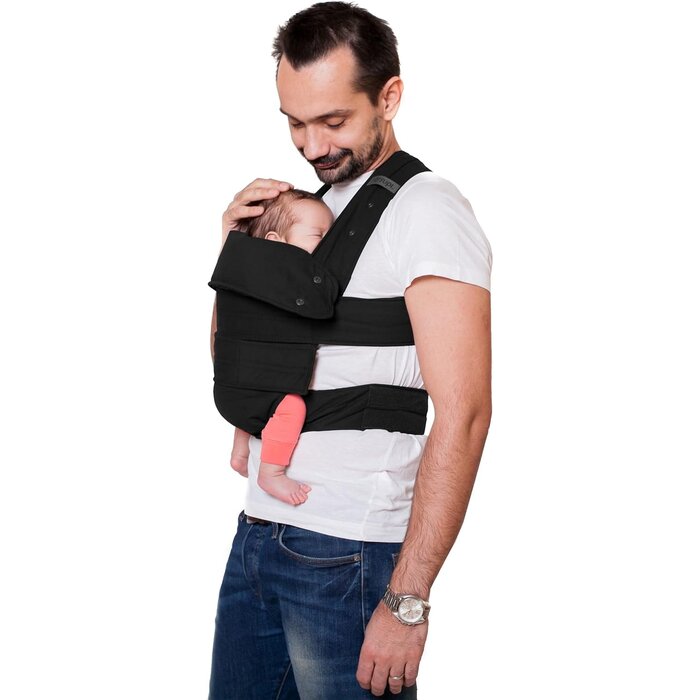 Porte-bébé physiologique coton bio - Noir - Taille XL - Jusqu'à -67%