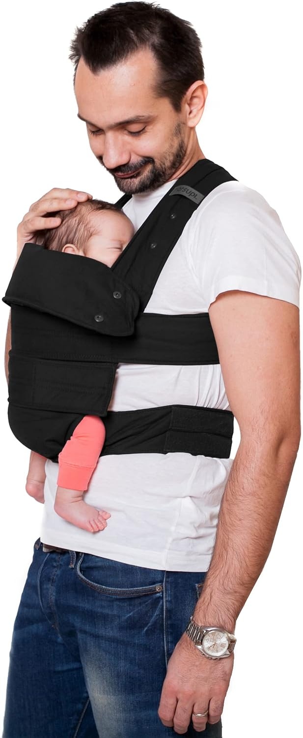 Porte-bébé physiologique coton bio - Noir - Taille XL - Jusqu'à -67%