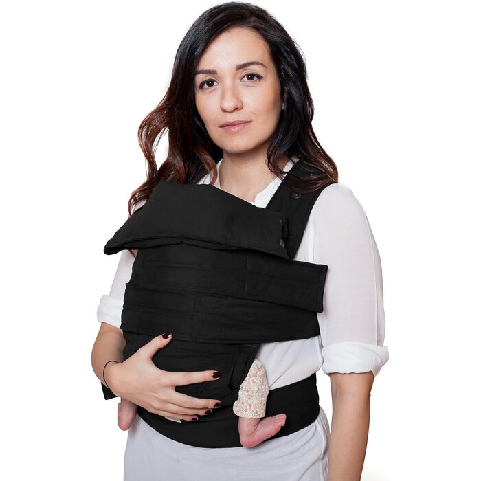 Porte-bébé physiologique coton bio - Noir - Taille XL - Jusqu'à -67%