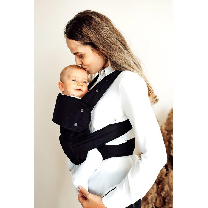 Porte-bébé physiologique coton bio - Noir - Taille XL - Jusqu'à -67%