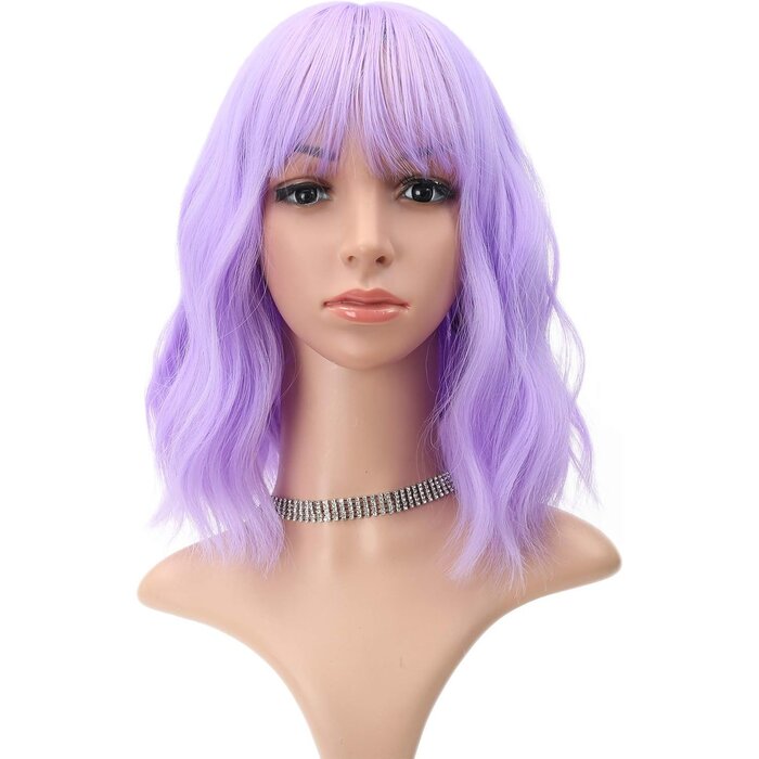 Perruque courte ondulée violette - Jusqu'à -60% sur votre look Cosplay