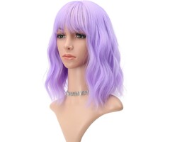 Perruque violette courte ondulée - Jusqu'à 63% de remise