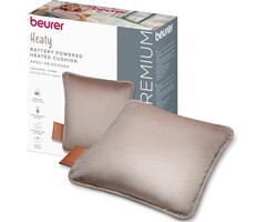 Coussin chauffant sans fil en velours taupe - Jusqu'à -63% de réduction