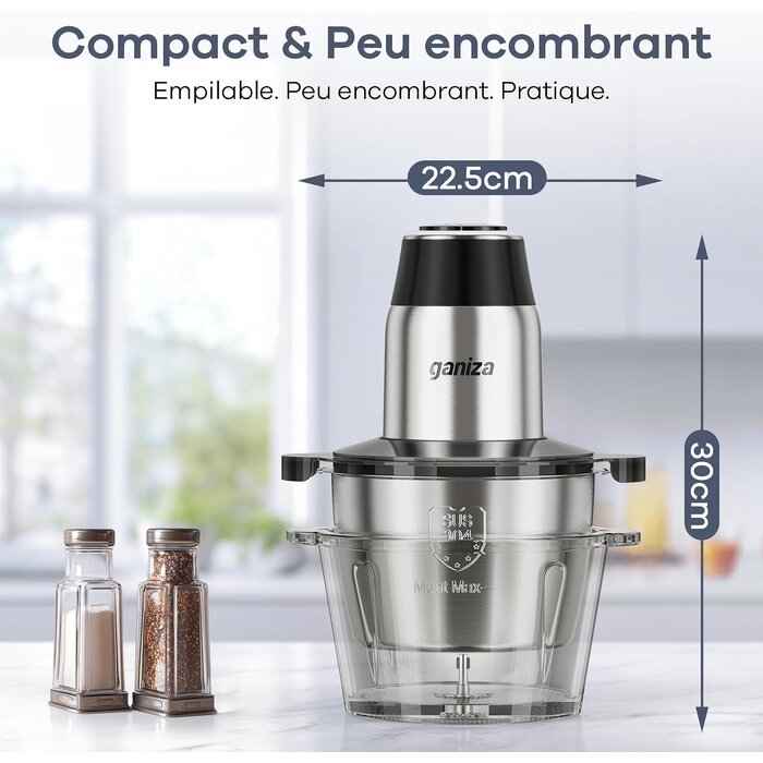 Hachoir multifonction 450W - 2 bols (1,8L) - Jusqu'à 60% de réduction