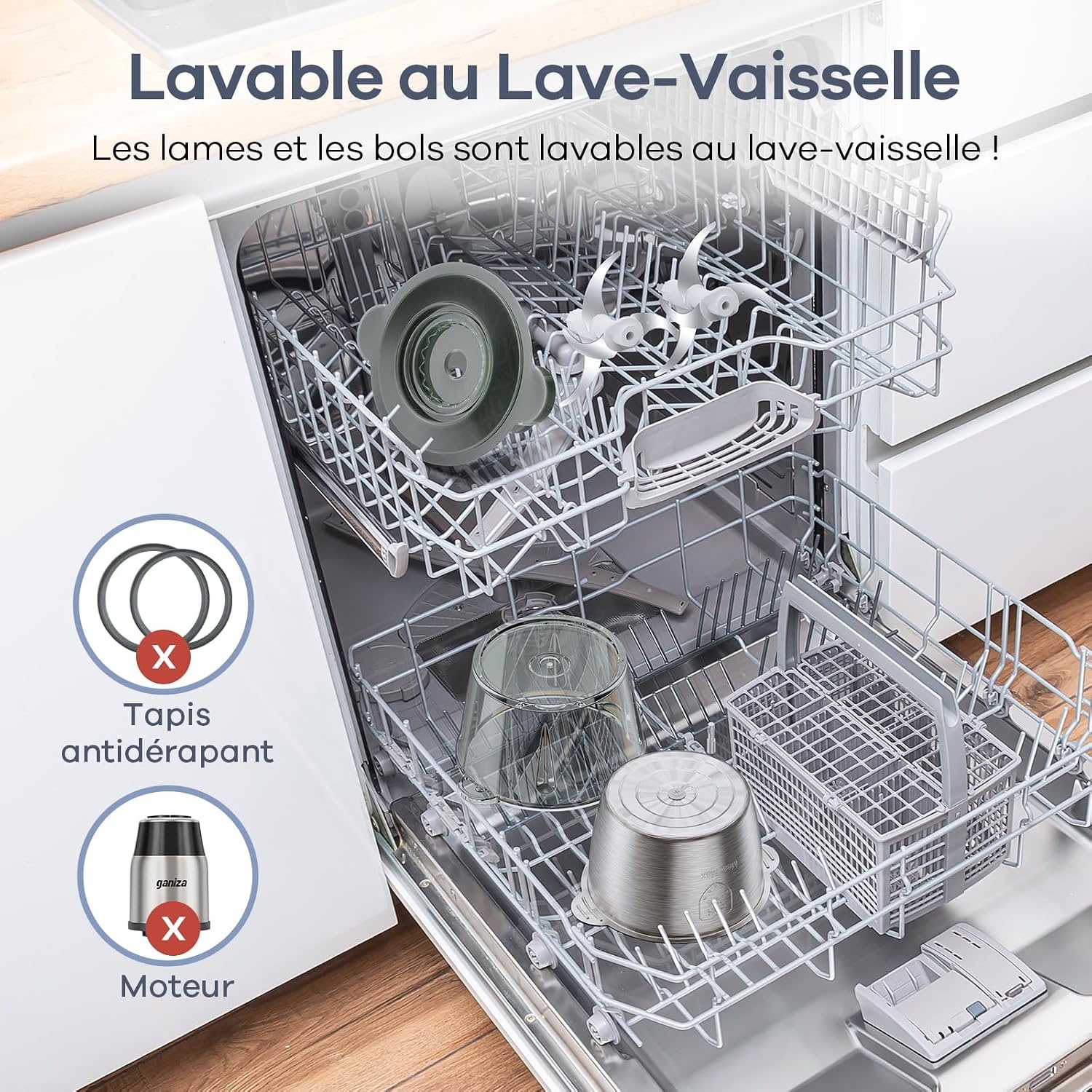 Hachoir multifonction 450W - 2 bols (1,8L) - Jusqu'à 60% de réduction