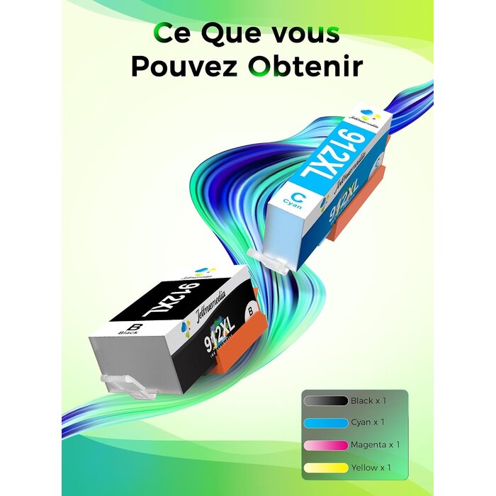 Lot de 4 cartouches d'encre compatibles haute capacité - Jusqu'à 28% de remise