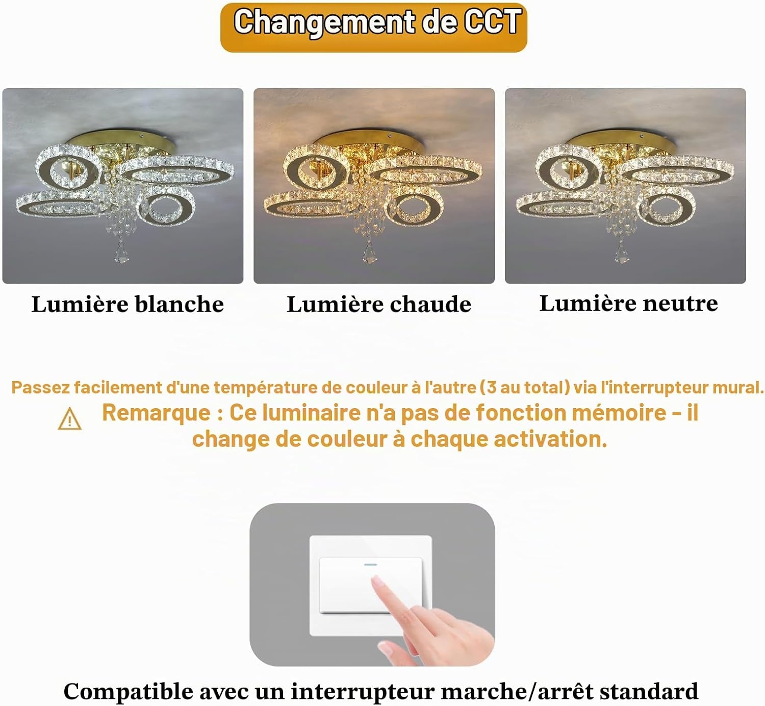 Plafonnier LED 4 ovales en cristal doré - Jusqu'à -62%