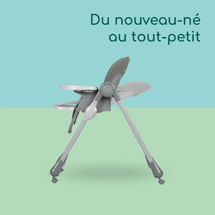 Chaise haute inclinable et réglable - Gris - Jusqu'à -64%