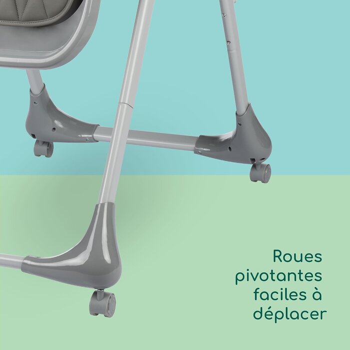 Chaise haute inclinable et réglable - Gris - Jusqu'à -64%