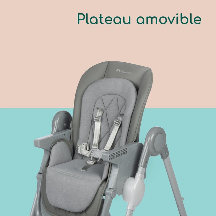 Chaise haute inclinable et réglable - Gris - Jusqu'à -64%