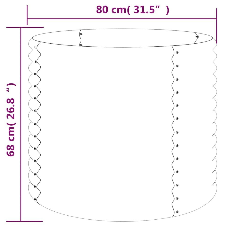 Vidaxl Jardinière ronde acier anthracite 80x68cm - Jusqu'à -44% sur notre outlet