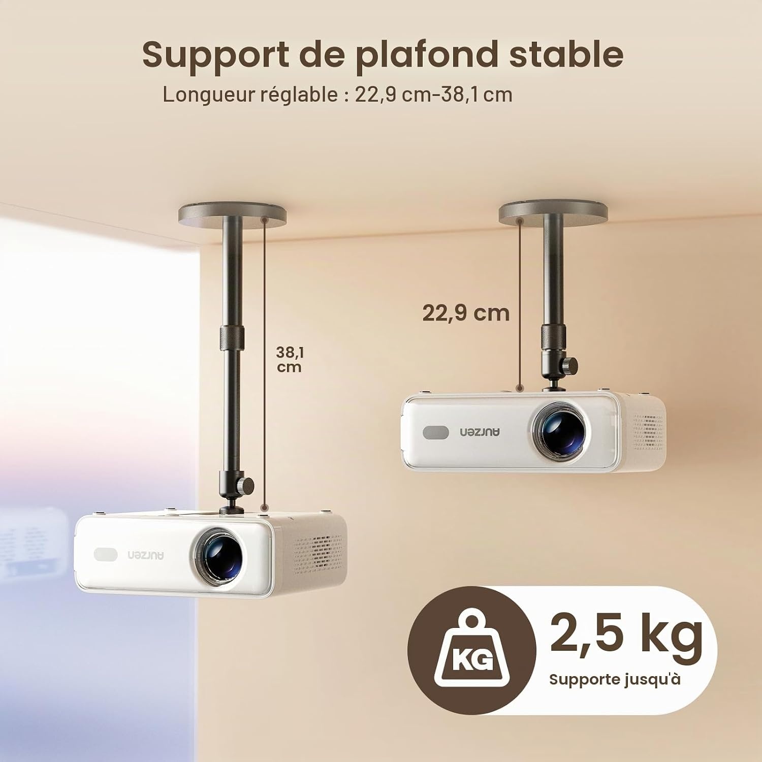 Support plafond pour projecteur - Orientable - Noir - Jusqu'à -57%