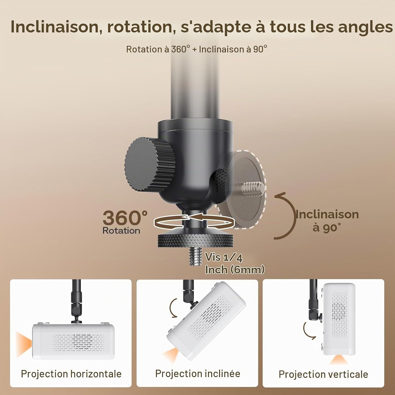 Support plafond pour projecteur - Orientable - Noir - Jusqu'à -57%