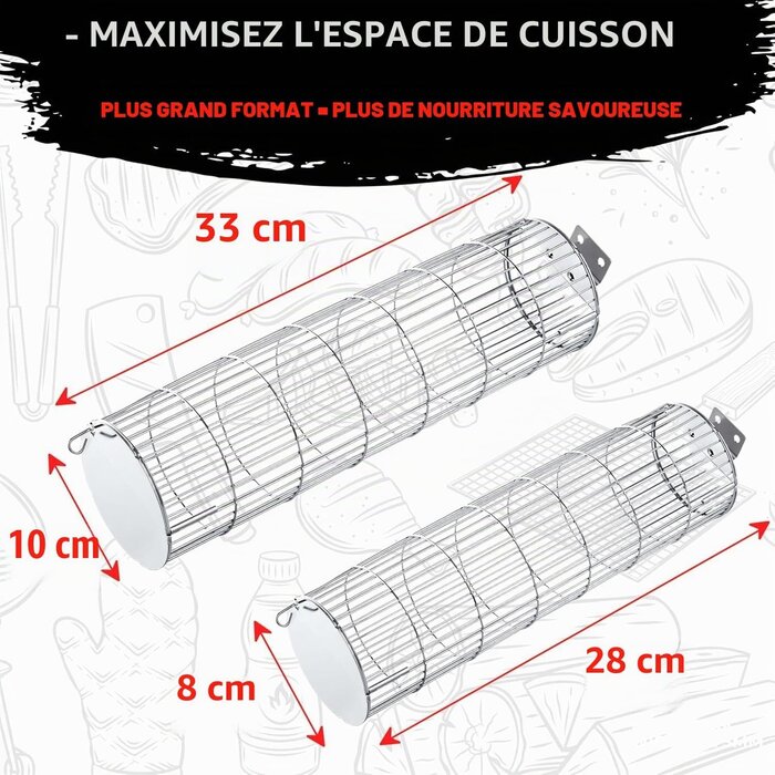 Set de 2 Paniers de Cuisson Rotatifs pour Barbecue - Jusqu'à -57%