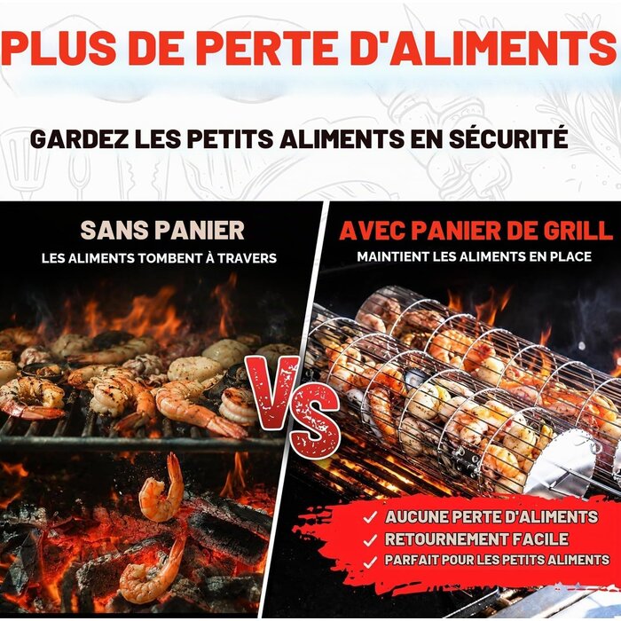 Set de 2 Paniers de Cuisson Rotatifs pour Barbecue - Jusqu'à -57%