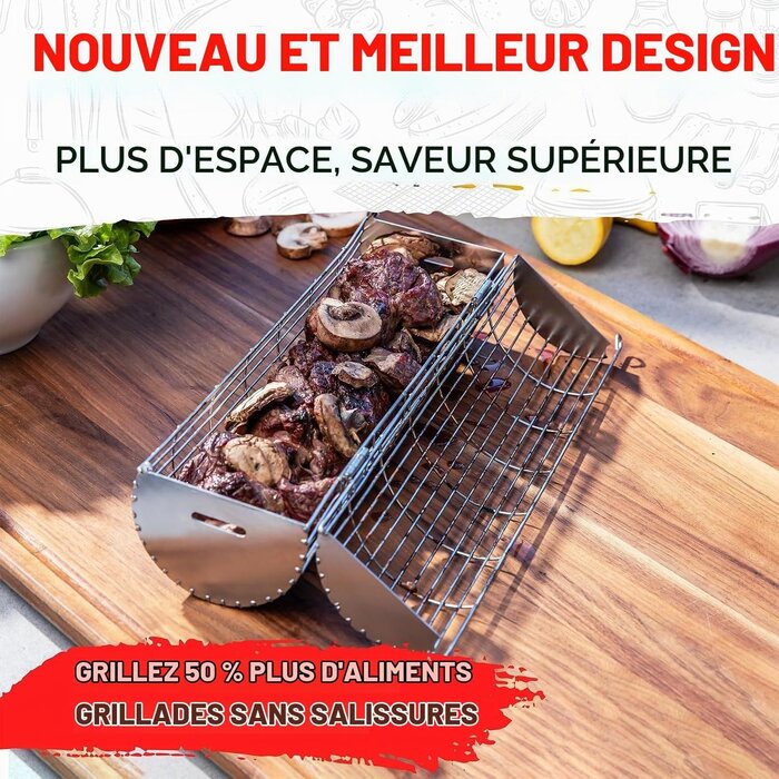 Set de 2 Paniers de Cuisson Rotatifs pour Barbecue - Jusqu'à -57%