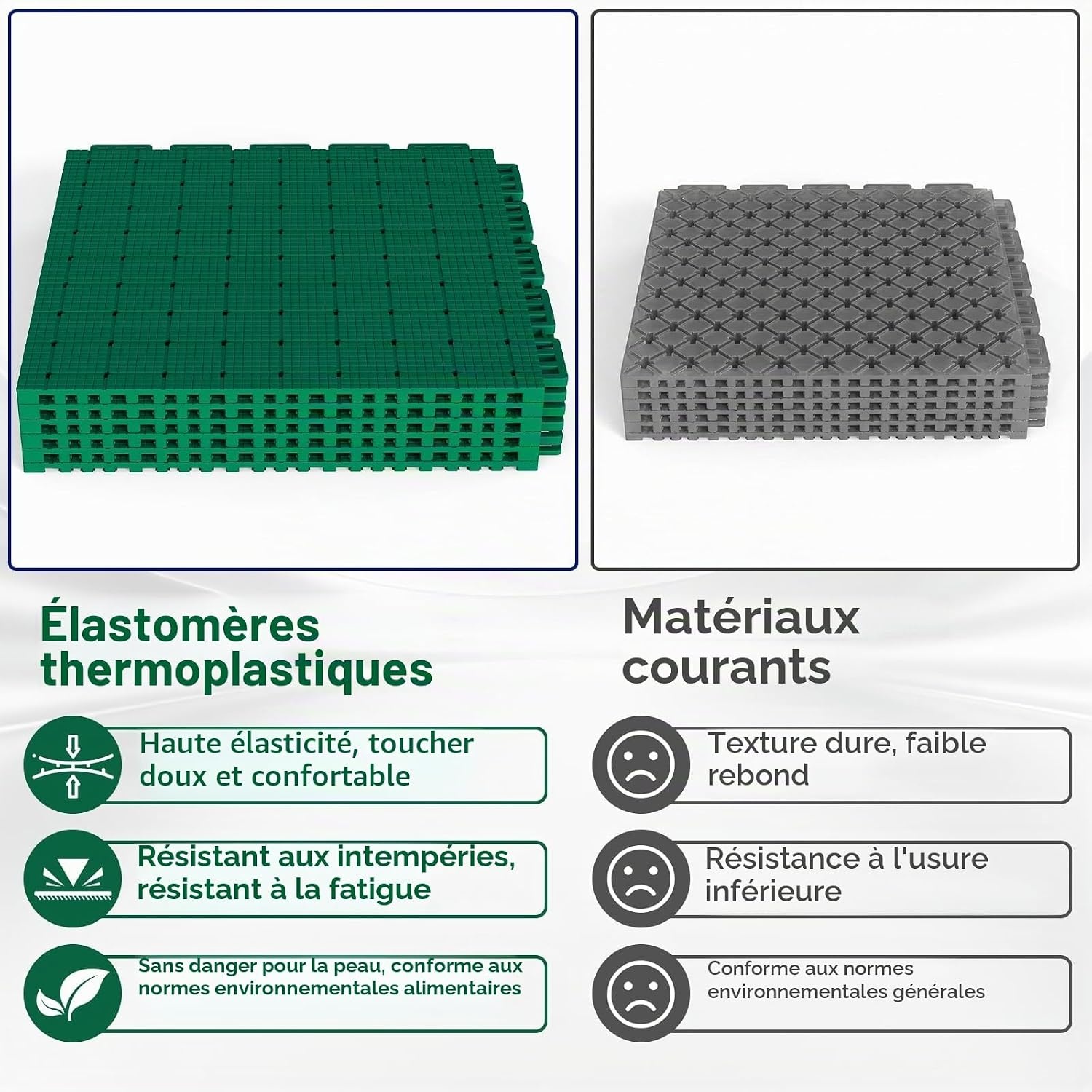 Lot de 24 dalles de sport modulaires - Antidérapantes - Jusqu'à -63%