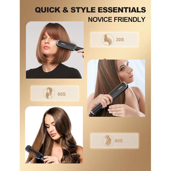 Brosse lissante 2-en-1 céramique - Jusqu'à -61% sur votre coiffure parfaite