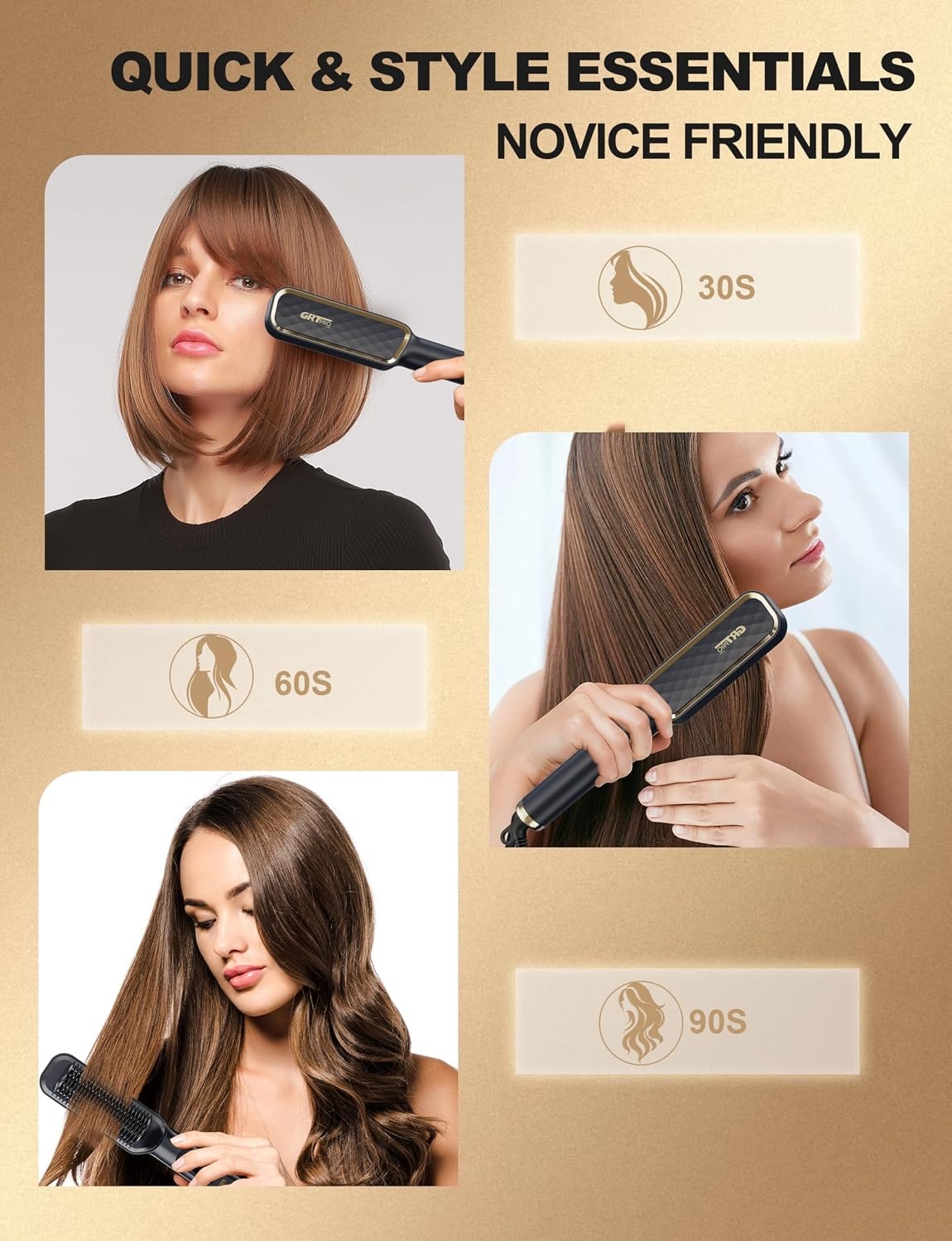 Brosse lissante 2-en-1 céramique - Jusqu'à -61% sur votre coiffure parfaite