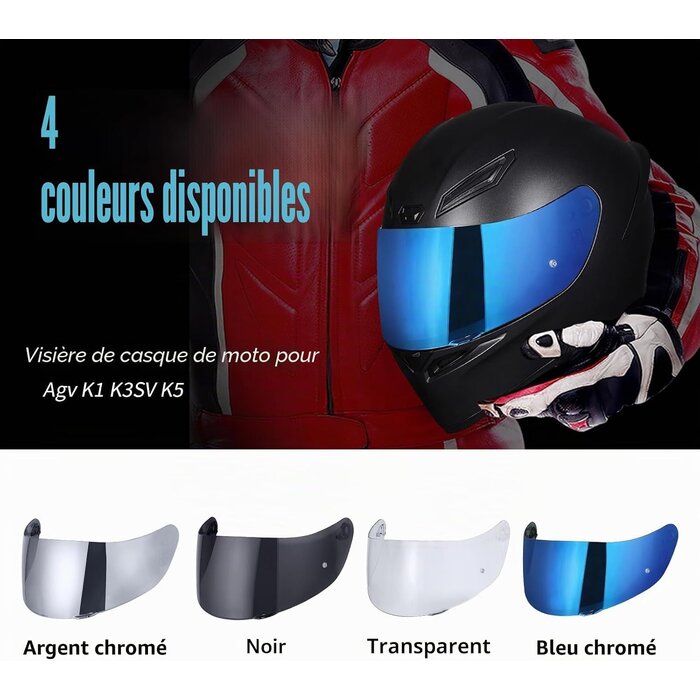Visière Moto Bleu Chromé pour K1, K3SV, K5 - Jusqu'à -61% de remise