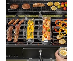 Panier de cuisson rotatif barbecue - Acier inox - 33cm - Jusqu'à -57%
