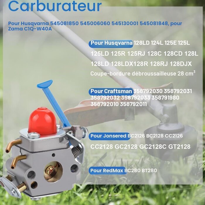 Kit carburateur débroussailleuse - Jusqu'à -58% sur votre entretien jardin
